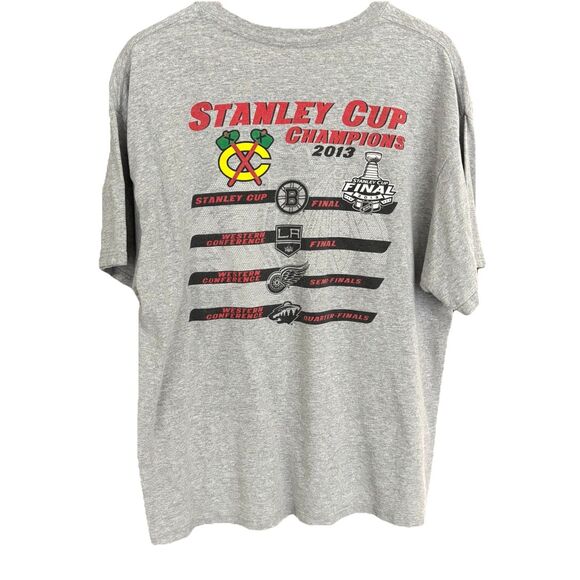 2013 NHL Stanley Cup Men XL Finals Champions Chicago Blackhawks Gray Hockey VNTG - Picture 3 of 8